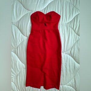 B Darlin Vibrant Red Strapless Dress